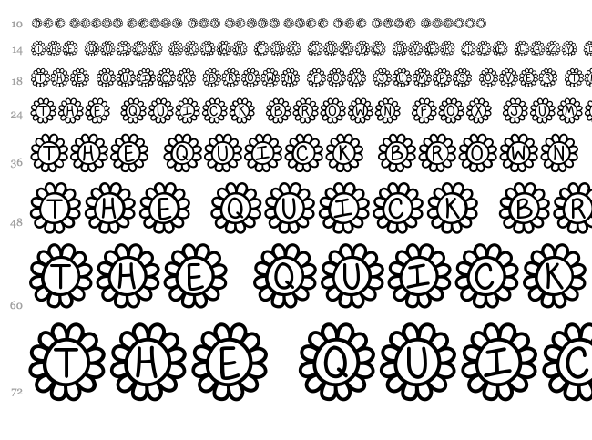 Flower Power font waterfall